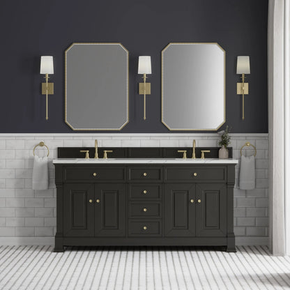 Brookfield 72" Double Vanity, Black Onyx w/ 3 CM Ethereal Noctis Silestone Top