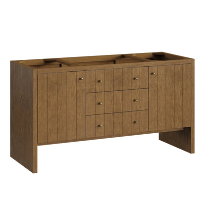 Hudson 60" Single Vanity, Honey Oak w/ 3 CM Siberian Silestone Top w/FreePower Wireless Charger