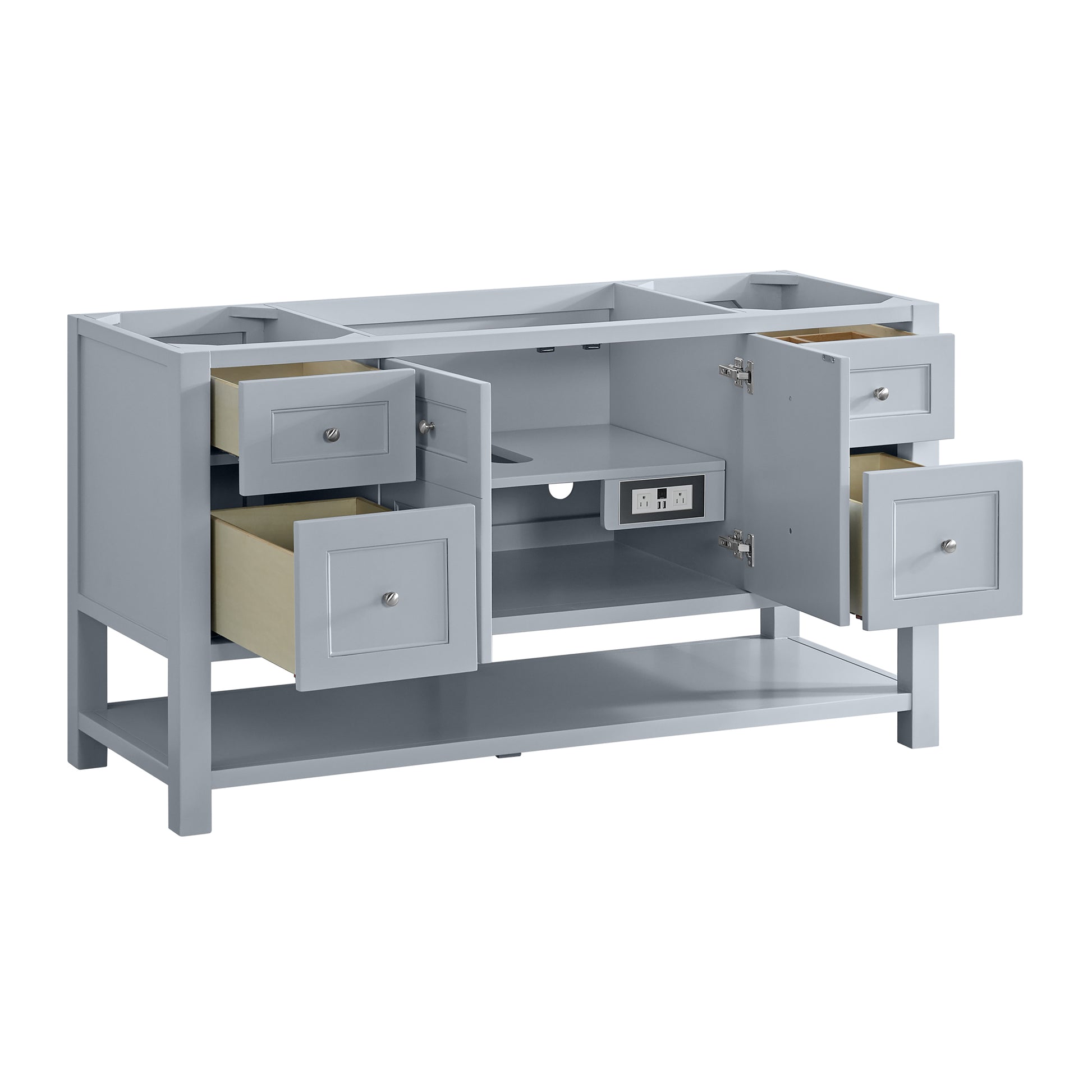 Renovate for Less Atlanta Breckenridge 60" Single Vanity, Serenity Blue, w/ 3 CM Phantome Eclos Top