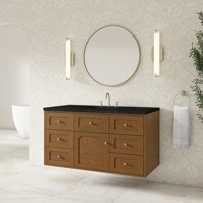 Renovate for Less Atlanta Laurent 48" Single Vanity, Honey Oak w/ 3 CM Phantome Eclos Top