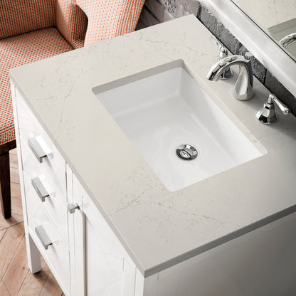 Renovate for Less Atlanta Addison 30" Single Vanity, Glossy White, w/ 3 CM Siberian Silestone Top