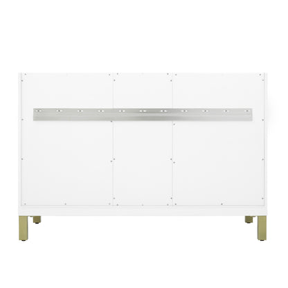 Renovate for Less Atlanta Chicago 48" Single Vanity, Glossy White, w/ 3 CM Charcoal Soapstone Silestone® Top