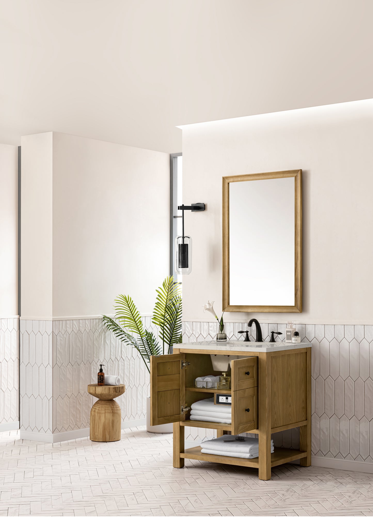 Renovate for Less Atlanta Breckenridge 30" Single Vanity, Light Natural Oak, w/ 3 CM Siberian Silestone Top