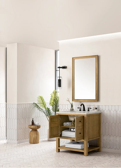 Breckenridge 30" Single Vanity, Light Natural Oak, w/ 3 CM Siberian Silestone Top