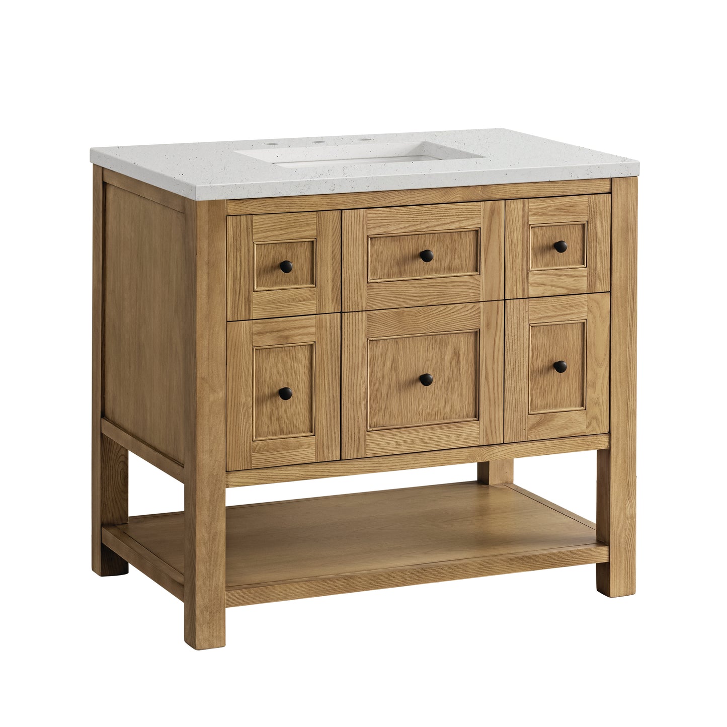 Renovate for Less Atlanta Breckenridge 36" Single Vanity, Light Natural Oak w/ 3 CM Lime Delight Top