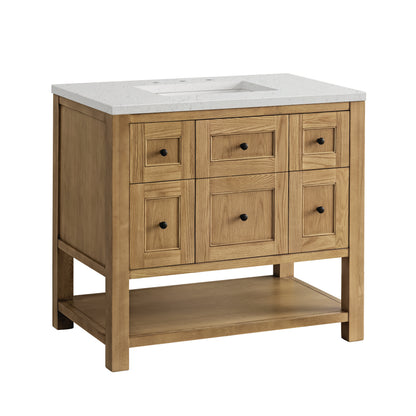 Renovate for Less Atlanta Breckenridge 36" Single Vanity, Light Natural Oak w/ 3 CM Lime Delight Top