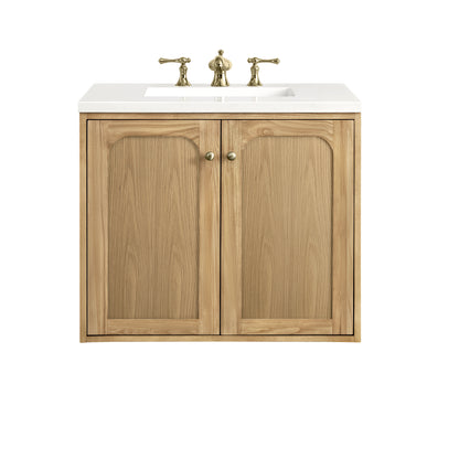 Renovate for Less Atlanta Laurent 30" Single Vanity, Light Natural Oak w/ 3 CM White Zeus Top