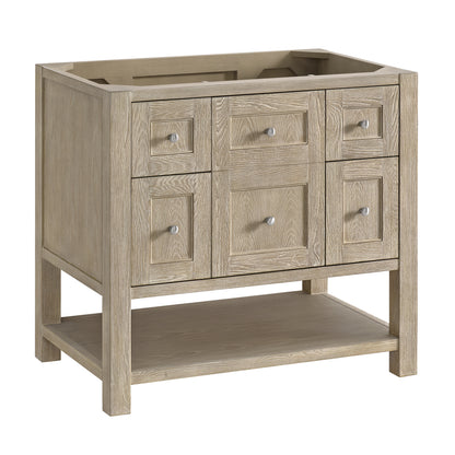 Renovate for Less Atlanta Breckenridge 36" Single Vanity, Whitewashed Oak w/ 3 CM White Zeus Silestone Top