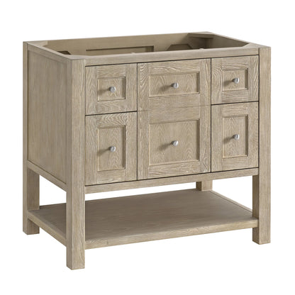Breckenridge 36" Single Vanity, Whitewashed Oak w/ 3 CM Eternal Jasmine Pearl Silestone Top