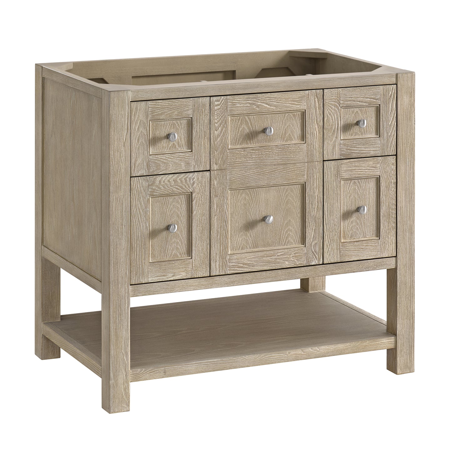 Renovate for Less Atlanta Breckenridge 36" Single Vanity, Whitewashed Oak, w/ 3 CM Tajnar Eclos Top