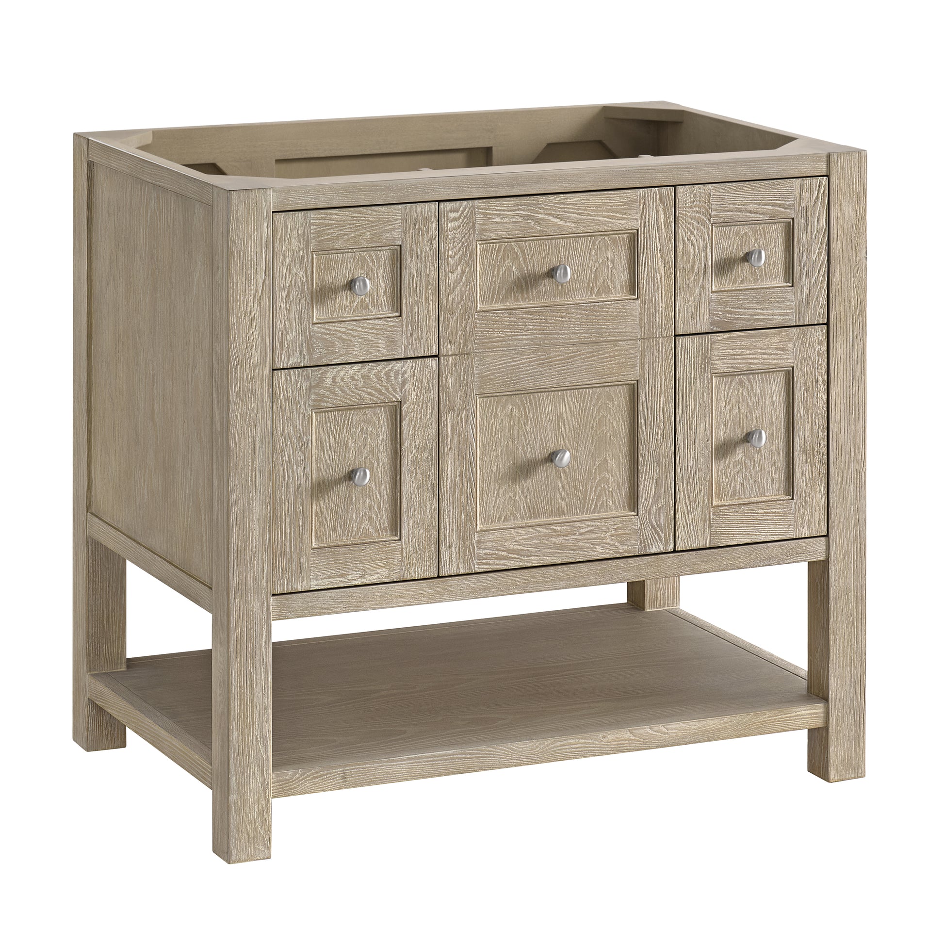 Renovate for Less Atlanta Breckenridge 36" Single Vanity, Whitewashed Oak, w/ 3 CM Tajnar Eclos Top