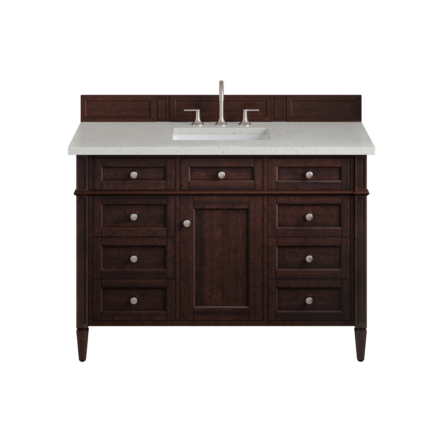 Renovate for Less Atlanta Brittany 48" Single Vanity, Burnished Mahogany w/ 3 CM Lime Delight Silestone Top