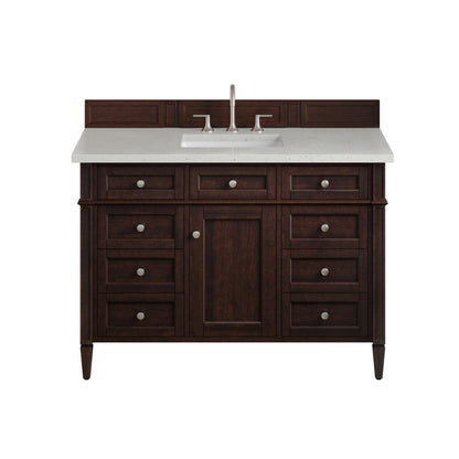 Renovate for Less Atlanta Brittany 48" Single Vanity, Burnished Mahogany w/ 3 CM Lime Delight Silestone Top