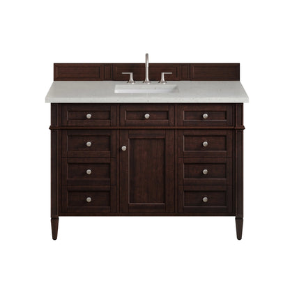 Brittany 48" Single Vanity, Burnished Mahogany w/ 3 CM Lime Delight Silestone Top