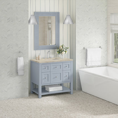 Renovate for Less Atlanta Breckenridge 36" Single Vanity, Serenity Blue, w/ 3 CM Tajnar Eclos Top