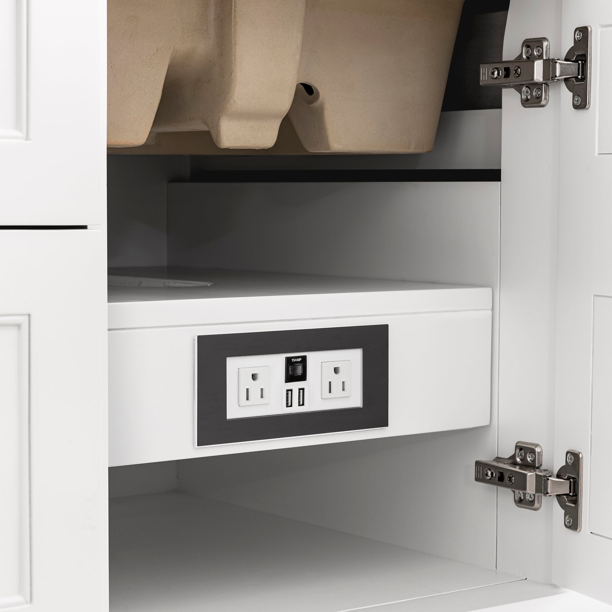 Renovate for Less Atlanta Breckenridge 48" Single Vanity, Bright White, w/ 3 CM Siberian Silestone Top