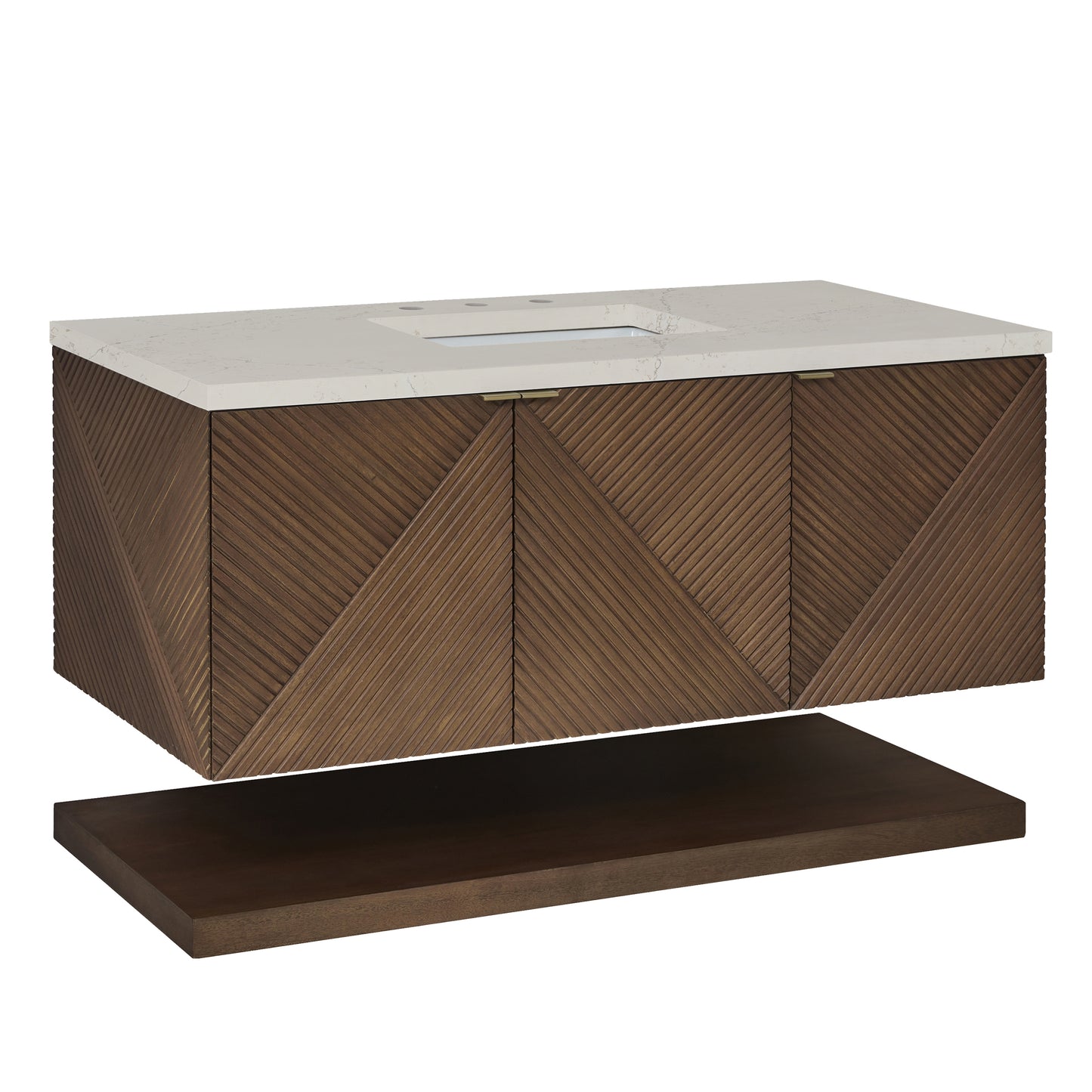 Renovate for Less Atlanta Marcello 48" Single Vanity, Chestnut, w/ 3 CM Siberian Silestone Top
