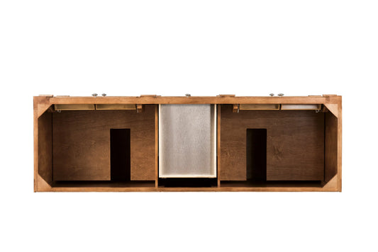 Bristol 72" Double Vanity Cabinet, Saddle Brown