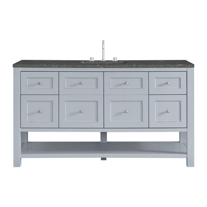 Renovate for Less Atlanta Breckenridge 60" Single Vanity, Serenity Blue w/ 3 CM Parisien Bleu Top w/ FreePower Wireless Charger