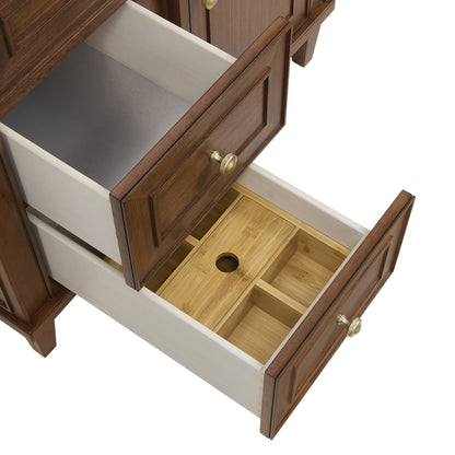 Renovate for Less Atlanta Lorelai 36" Single Vanity, Mid-Century Walnut, w/ 3 CM Phantome Eclos Top