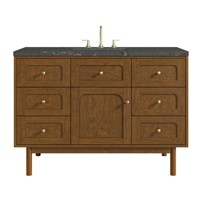 Laurent 48" Single Vanity, Honey Oak w/ 3 CM Parisien Bleu Silestone Top
