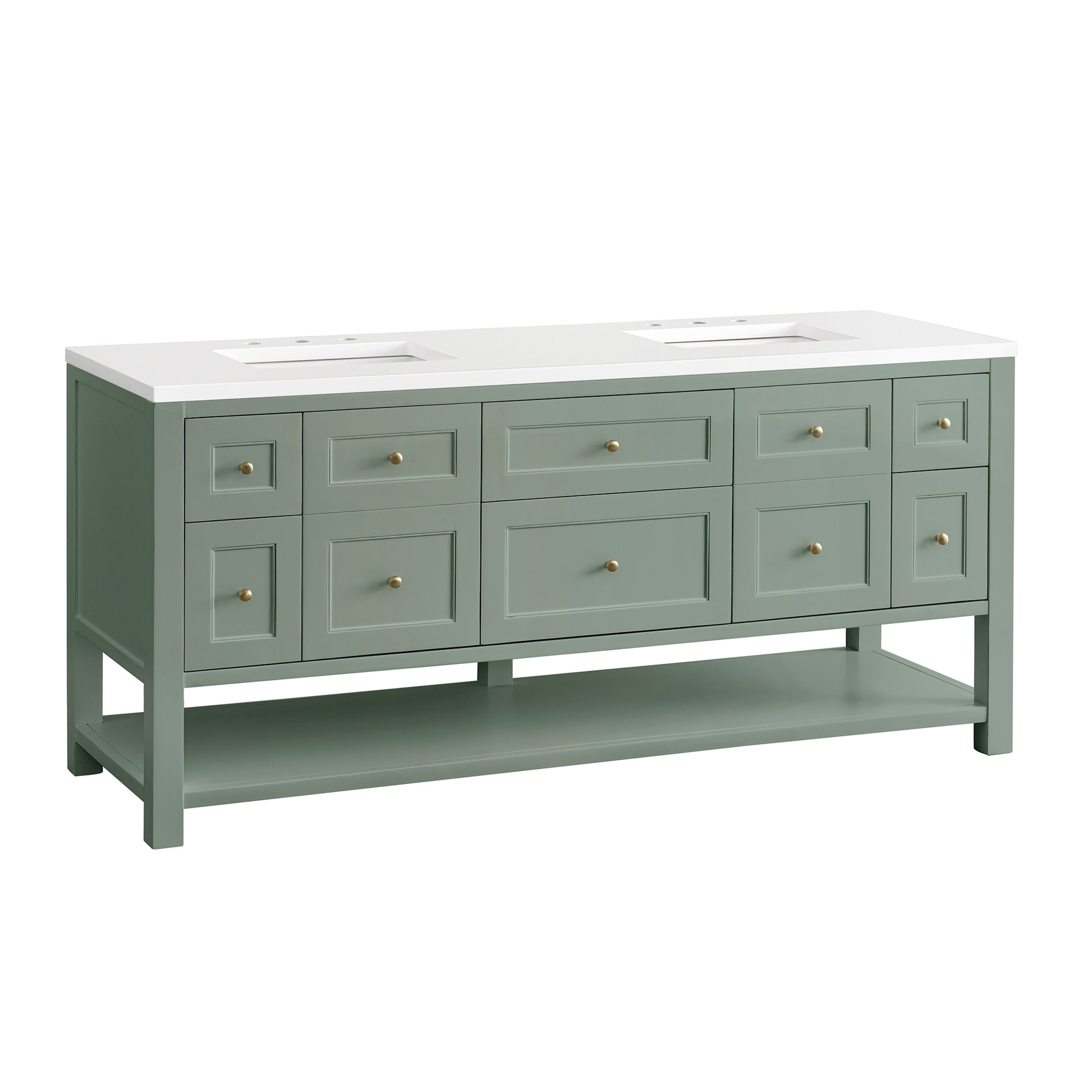 Renovate for Less Atlanta Breckenridge 72" Double Vanity Base Only, Smokey Celadon