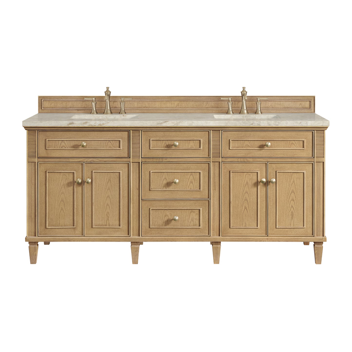 Renovate for Less Atlanta Lorelai 72" Double Vanity, Light Natural Oak, w/ 3 CM Tajnar Eclos Top