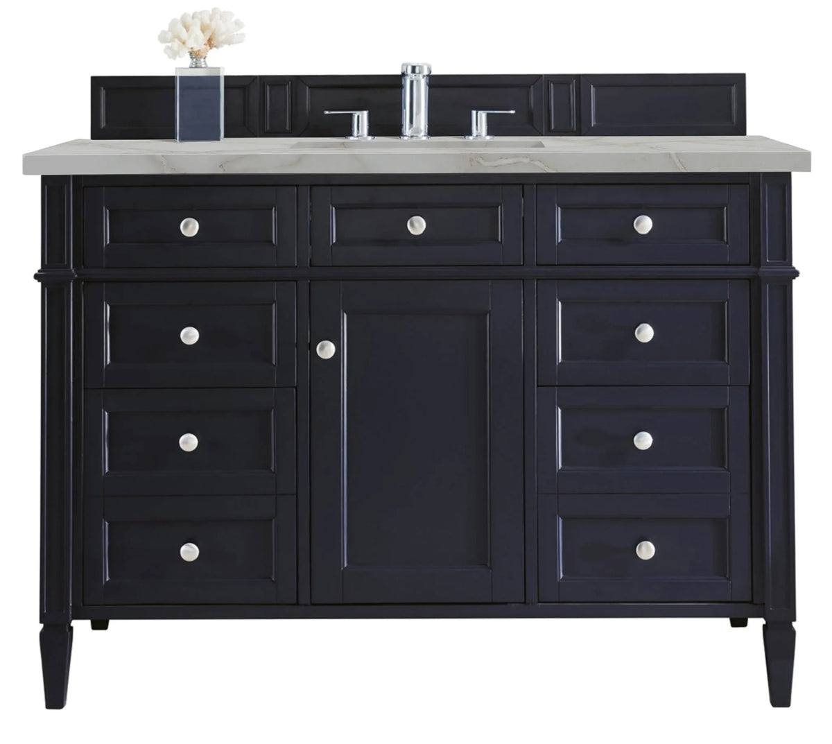 Brittany 48" Single Vanity, Victory Bleu w/ 3 CM Victorian Silver Silestone Top