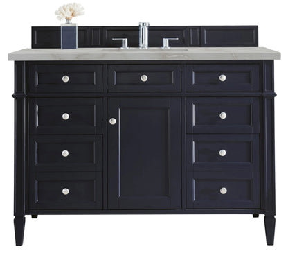 Brittany 48" Single Vanity, Victory Bleu w/ 3 CM Victorian Silver Silestone Top