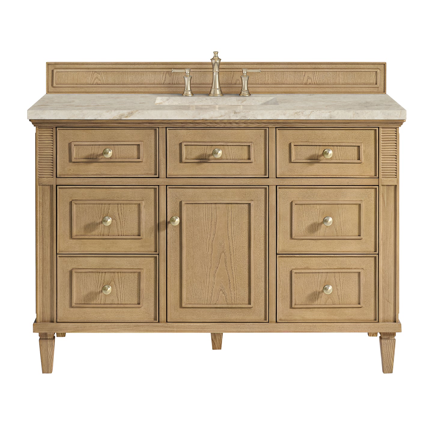 Renovate for Less Atlanta Lorelai 48" Single Vanity, Light Natural Oak, w/ 3 CM Tajnar Eclos Top