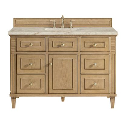 Renovate for Less Atlanta Lorelai 48" Single Vanity, Light Natural Oak, w/ 3 CM Tajnar Eclos Top