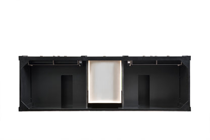 Renovate for Less Atlanta Brittany 72" Double Vanity, Black Onyx, w/ 3 CM Tajnar Eclos Top w/FreePower Wireless Charger