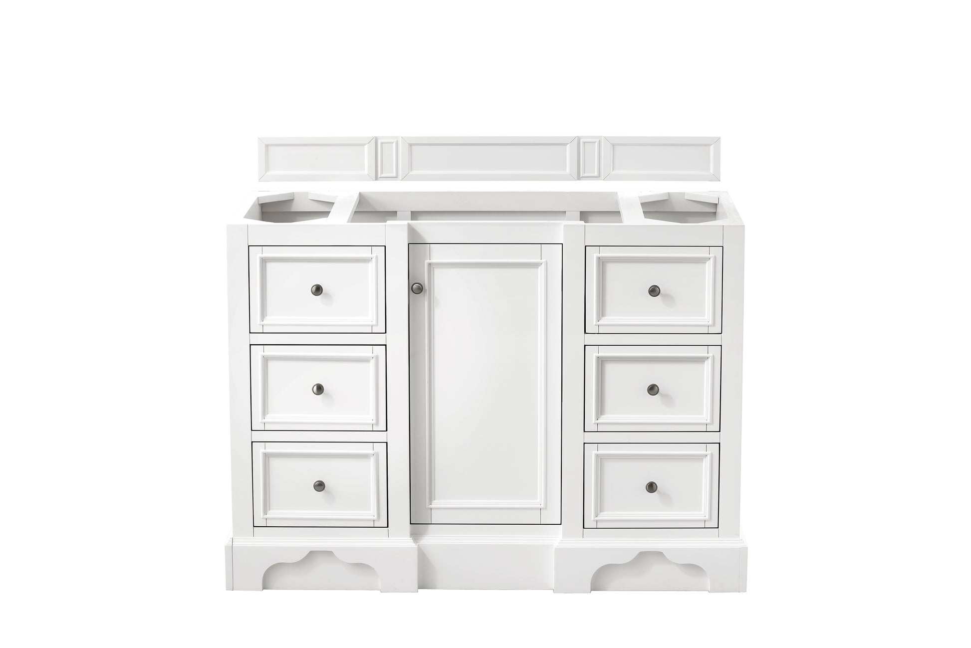 Renovate for Less Atlanta De Soto 48" Single Vanity, Bright White, w/ 3 CM Siberian Silestone Top