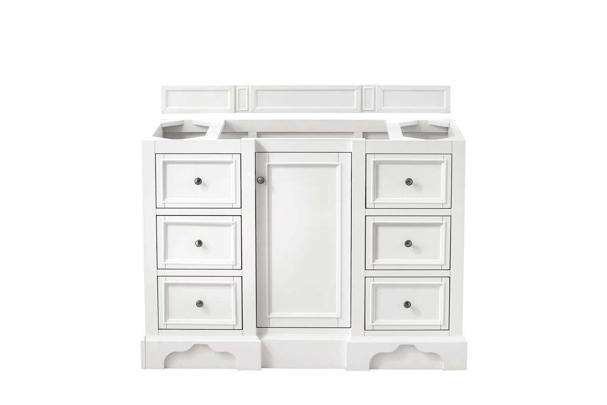 De Soto 48" Single Vanity, Bright White, w/ 3 CM Phantome Eclos Top