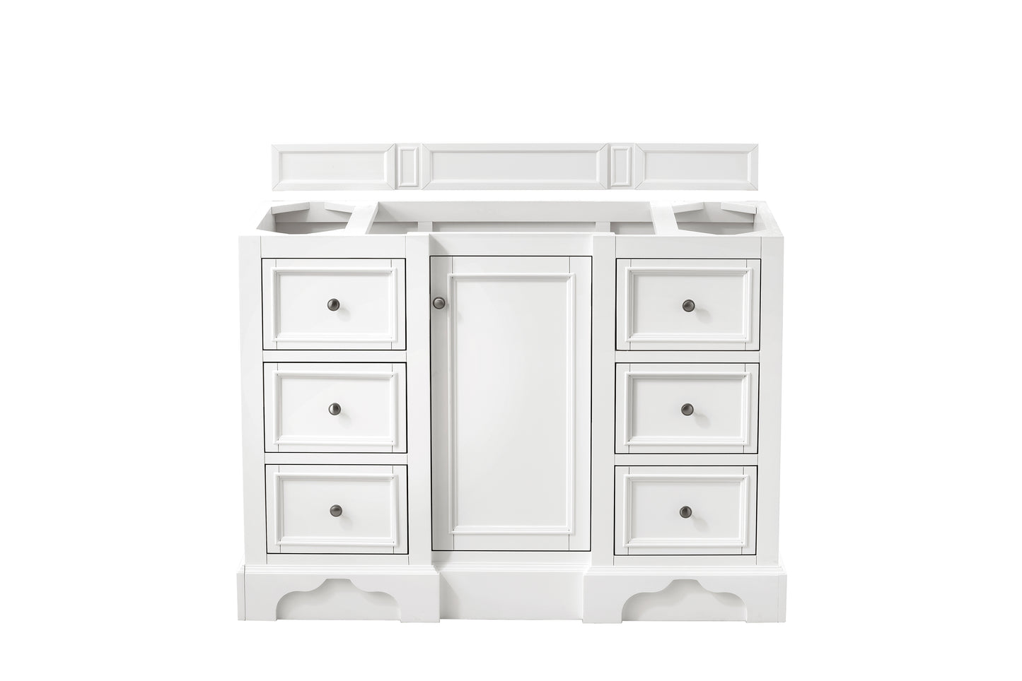 Renovate for Less Atlanta De Soto 48" Single Vanity, Bright White w/ 3 CM Carrara Marble Top