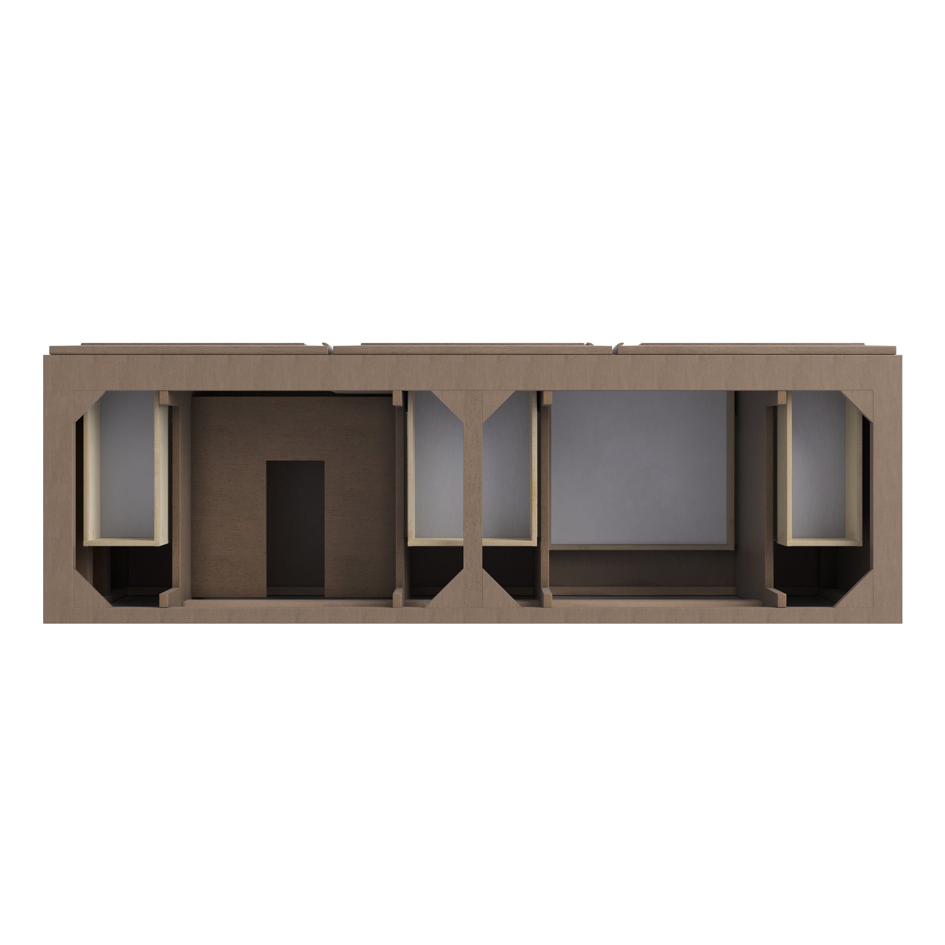 Renovate for Less Atlanta Portland 72" Double Vanity Whitewashed Walnut w/ 3 CM Carrara Marble Top