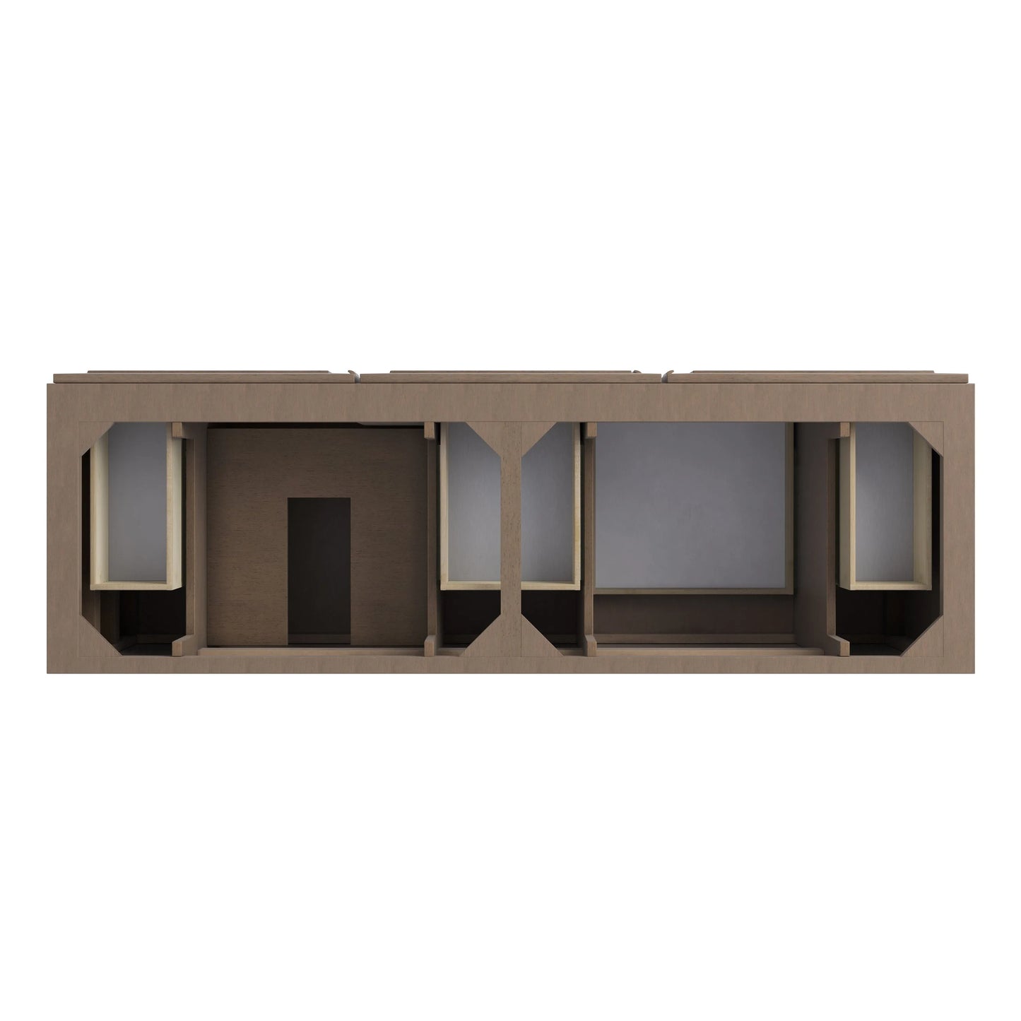 Portland 72" Double Vanity Whitewashed Walnut w/ 3 CM Carrara Marble Top