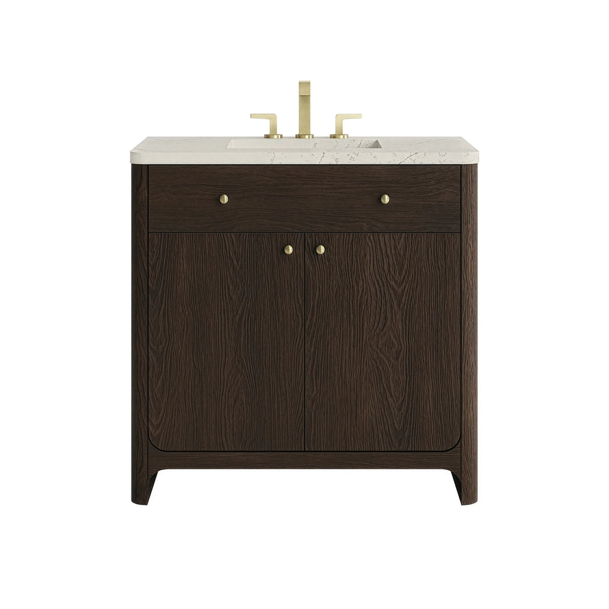 Gracyn 36" Single Vanity, Sable, w/ 3 CM Siberian Silestone Widespread Top