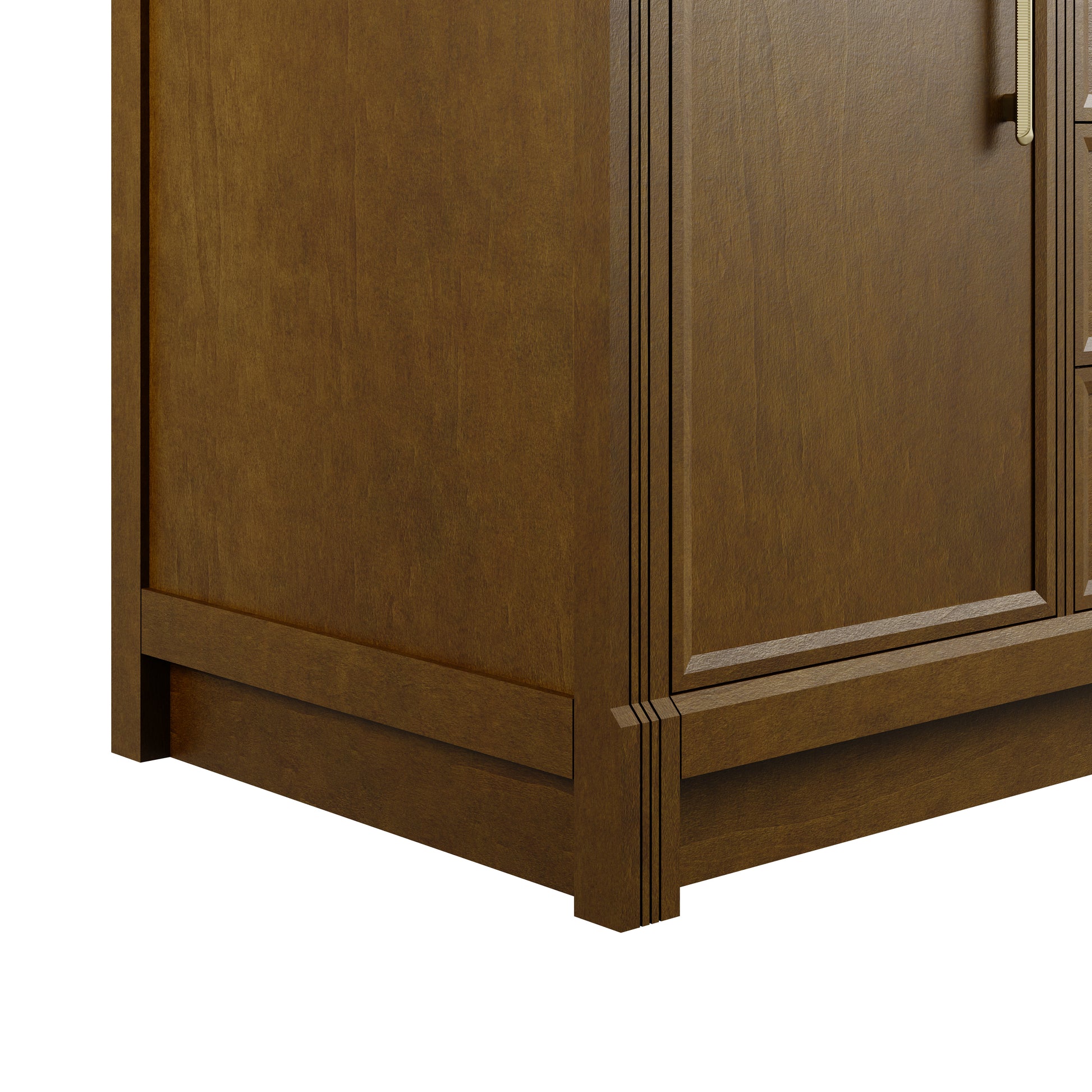 Renovate for Less Atlanta Bellshire 120" Dual Vanity Set with 24" Make-Up Counter, Honey Oak w/3 cm Tajnar Eclos Top