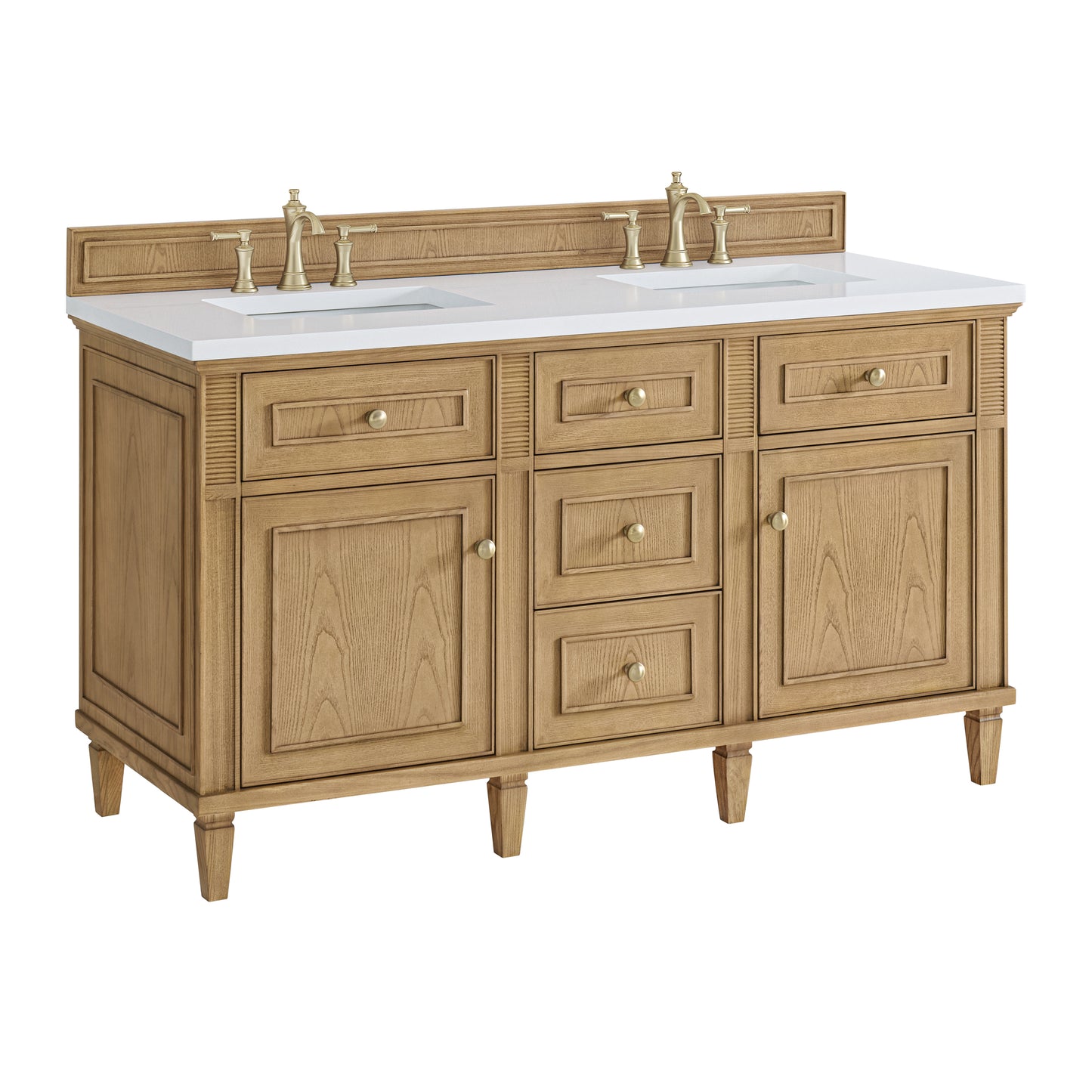 Renovate for Less Atlanta Lorelai 60" Double Vanity, Light Natural Oak