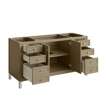 Chicago 60" Single Vanity, Walnut Whisper, w/ 3 CM Charcoal Soapstone Silestone® Top