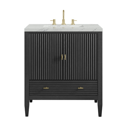 Myrrin 30" Single Vanity, Carbon Oak w/ 3 CM Ethereal Noctis Silestone Top
