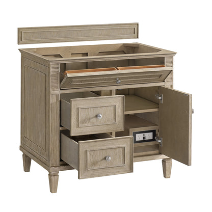 Lorelai 36" Single Vanity, Whitewashed Oak, w/ 3 CM Phantome Eclos Top