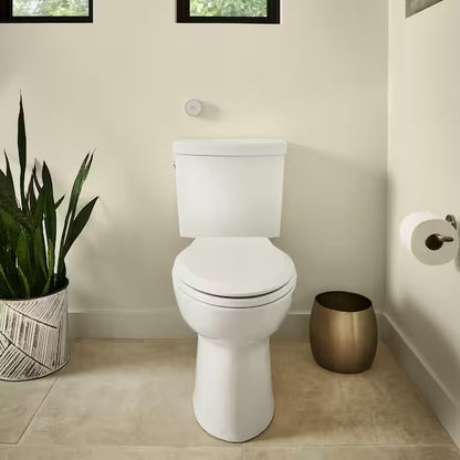 Cadet Touchless 2-piece 1.28 GPF Single Flush Elongated Toilet in White, Seat Included