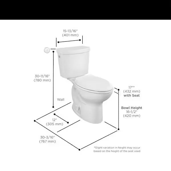 Cadet Touchless 2-piece 1.28 GPF Single Flush Elongated Toilet in White, Seat Included