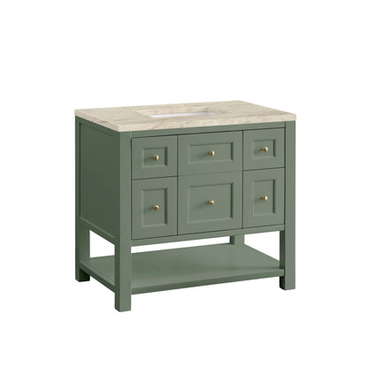 Breckenridge 36" Single Vanity, Smokey Celadon, w/ 3 CM Tajnar Eclos Top