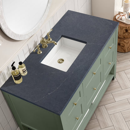 Renovate for Less Atlanta Breckenridge 48" Single Vanity, Smokey Celadon w/ 3 CM Charcoal Soapstone Top