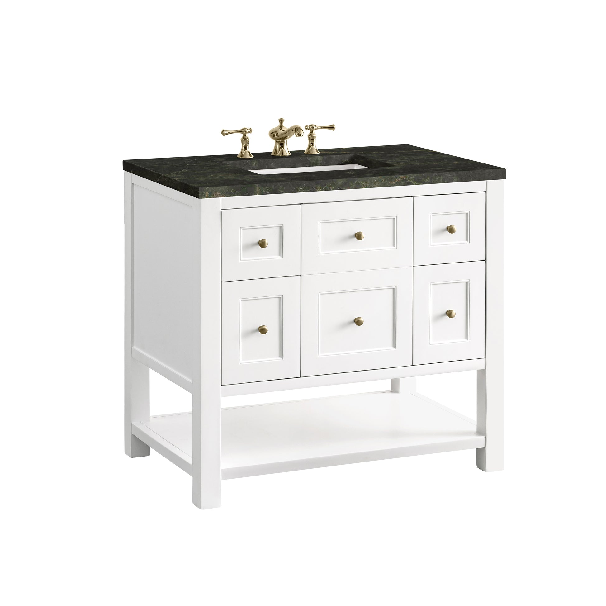 Renovate for Less Atlanta Breckenridge 36" Single Vanity, Bright White, w/ 3 CM Phantome Eclos Top