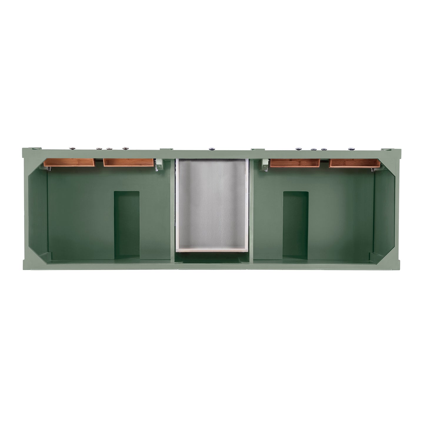 Renovate for Less Atlanta Brittany 72" Double Vanity, Smokey Celadon, w/ 3 CM Siberian Silestone Top w/FreePower Wireless Charger