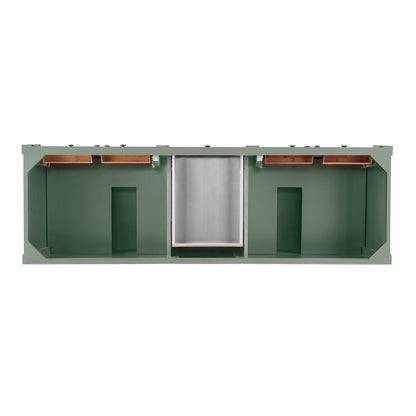 Renovate for Less Atlanta Brittany 72" Double Vanity, Smokey Celadon, w/ 3 CM Siberian Silestone Top w/FreePower Wireless Charger